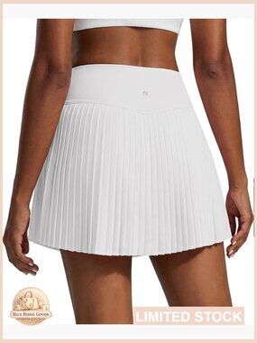 High Waist Pleated Tennis Skort with Pockets Athletic Workout Mini Skirt